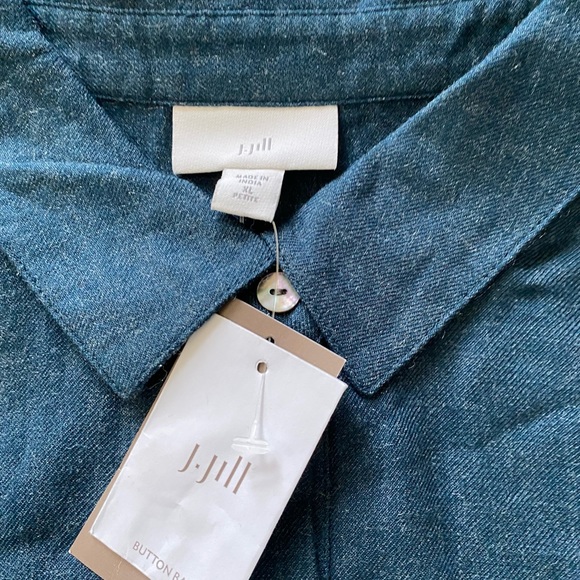 J. Jill button-down tiered long-sleeve top - Picture 2 of 6